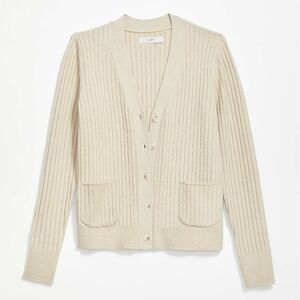 LOFT NEW With tags Women's Beige Ribbed Cardigan Size S Small